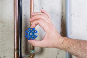 blue valve shut off water